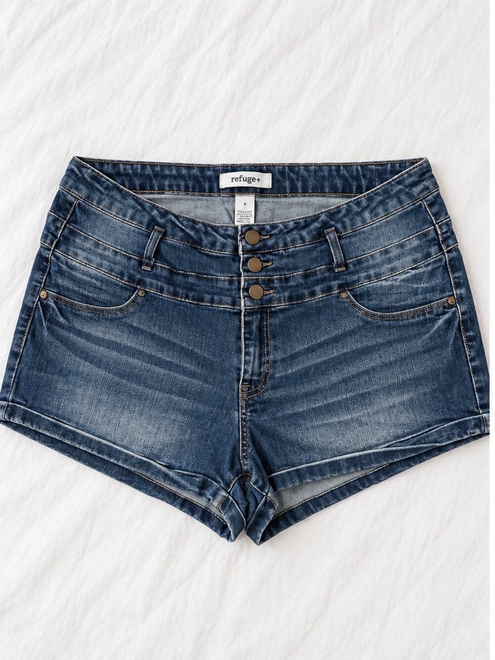 Title: Refuge High Waisted Button Fly Denim Shorts Size 16